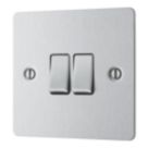 LAP  20A 16AX 2-Gang 2-Way Light Switch  Brushed Stainless Steel
