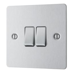 LAP  20A 16AX 2-Gang 2-Way Light Switch  Brushed Stainless Steel