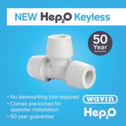 Hep2O  Plastic Push-Fit Equal Keyless Tee 15mm