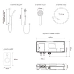 Aqualisa Visage Q Gravity-Pumped Rear-Fed Chrome Thermostatic Single Outlet Concealed Smart Shower with Adjustable Head