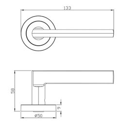 Cooke & Lewis Murlough Fire Rated Lever on Rose Handle Pair Matt Black
