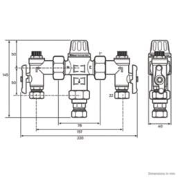 Reliance Valves HEAT160035 Heatguard 4-in-1 Thermostatic Mixing Valve 22mm