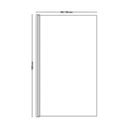 Dakota Semi-Framed Polished Chrome Hinged Bath Screen Non-Handed 780mm x 1400mm
