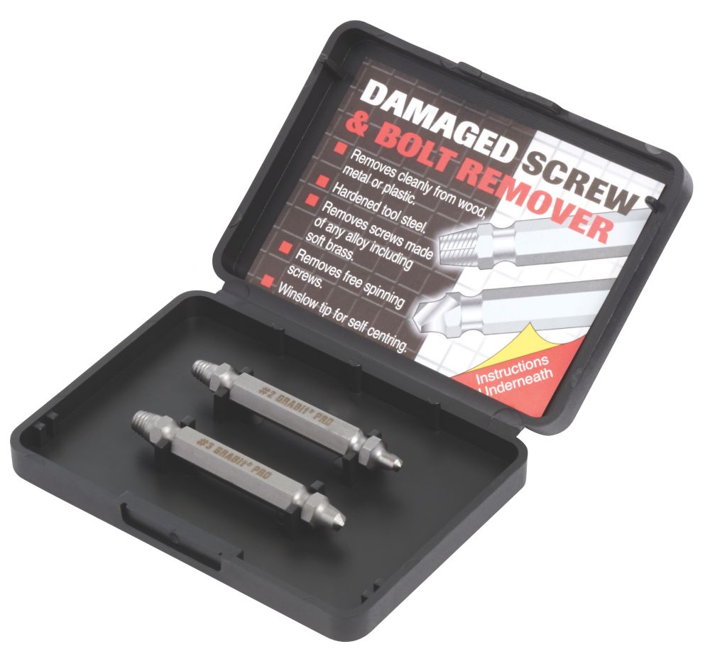 Trend Grabit Damaged Screw & Bolt Remover Set 2 Pieces Screwfix