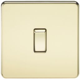 Knightsbridge  10AX 1-Gang 2-Way Light Switch  Polished Brass