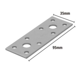 Magnodur Flat Connectors Silver 95mm x 35mm x 2.5mm 10 Pack