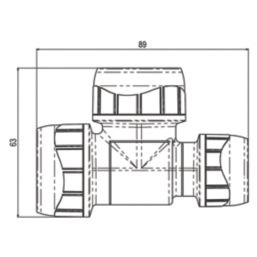 PolyPlumb Enhanced  Plastic Push-Fit Reducing Tee 22mm x 15mm x 22mm