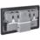 British General  Black 13A 2-Gang SP Switched Metal Clad Type A RCD Socket On/Off Indicator with Colour-Matched Inserts