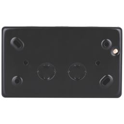 British General  Black 13A 2-Gang SP Switched Metal Clad Type A RCD Socket On/Off Indicator with Colour-Matched Inserts