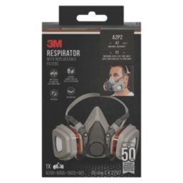 3M 6002KIT-1 One Size Half Face Respirator Kit with Replaceable Filters A1-P2 7 Piece Set