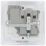 British General Nexus Metal 13A 1-Gang DP Switched Plug Socket Polished Chrome  with White Inserts