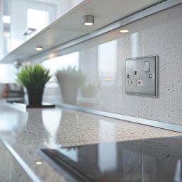 British General Nexus Metal 13A 1-Gang DP Switched Plug Socket Polished Chrome  with White Inserts