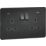 Knightsbridge  13A 2-Gang SP Switched Socket + 4.0A 20W 2-Outlet Type A & C USB Charger Matt Black with Black Inserts