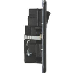 Knightsbridge  13A 2-Gang SP Switched Socket + 4.0A 20W 2-Outlet Type A & C USB Charger Matt Black with Black Inserts