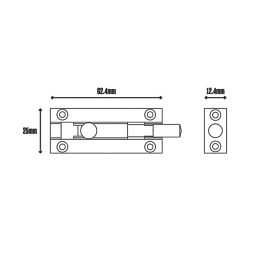 Smith & Locke Necked Door Bolt Satin Nickel 63mm