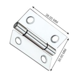 Smith & Locke Polished Chrome  Door Hinge 38mm x 30mm 2 Pack