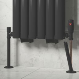 ETAL Enzo Radiator Pipe Covers and Collars Set  Black 16mm x 200mm 4 Pieces