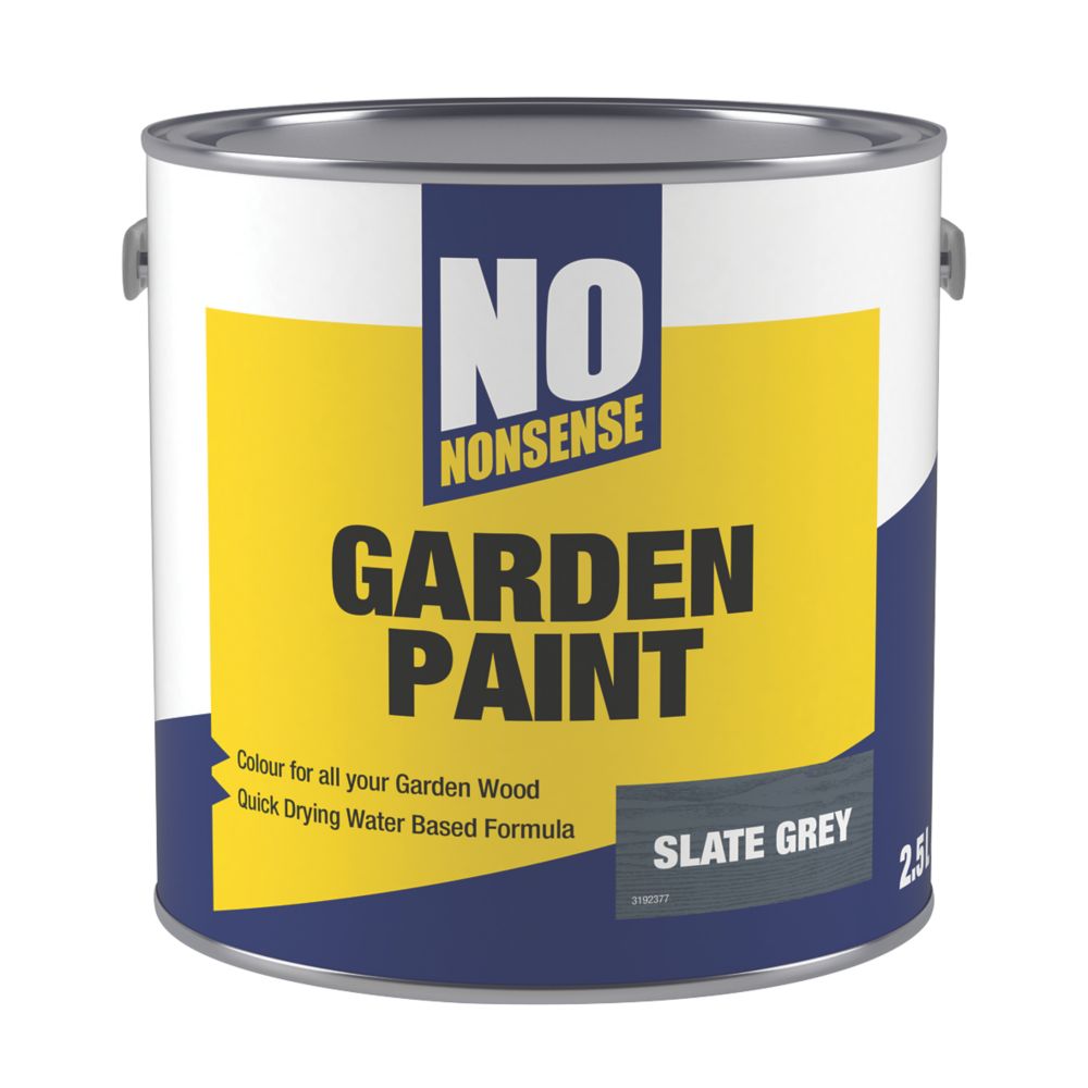 No Nonsense Garden Colour Wood Paint SemiMatt Slate Grey 2.5Ltr Screwfix