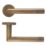 Eclipse Insignia Mitred Fire Rated Lever on Rose Door Handle Pair Antique Brass