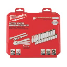 Milwaukee  1/4" Drive Ratchet & Socket Set 28 Pieces