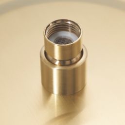 Highlife Bathrooms  Swivel & Tilt Round Rainfall Shower Head Brushed Brass 200mm