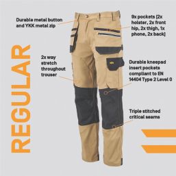 Site Kirksey Work Trousers Tan / Black 34" W 32" L