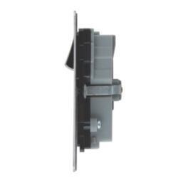 LAP  13A 2-Gang SP Switched Socket + 3.1A 15.5W 2-Outlet Type A USB Charger Black Nickel with Black Inserts