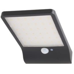 LAP Snape Outdoor LED Solar-Powered Floodlight With PIR Sensor Matt Black 400lm