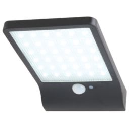 LAP Snape Outdoor LED Solar-Powered Floodlight With PIR Sensor Matt Black 400lm