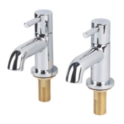 Swirl Ola Chrome 105mm Cloakroom Lever 2 Tap Holes Basin Pillar Tap