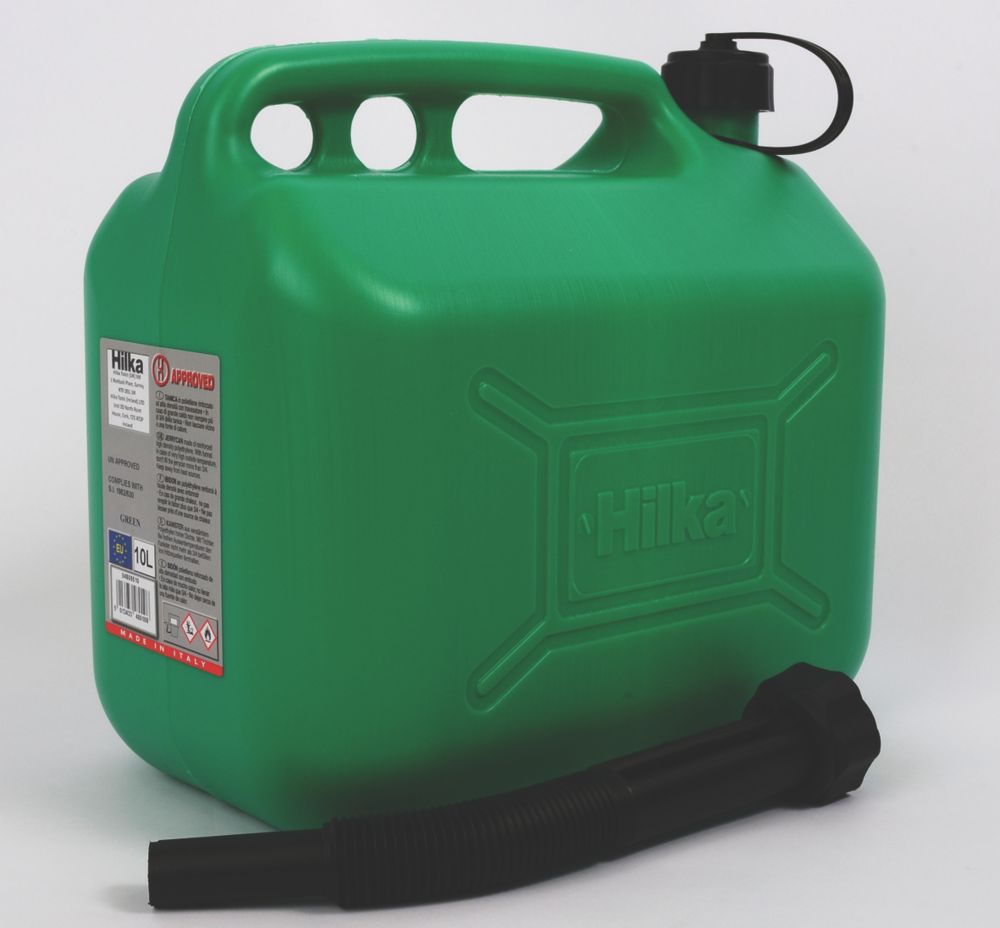 Hilka ProCraft Plastic Fuel Can Green 10Ltr Screwfix