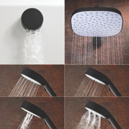 Mira Evoco Rear-Fed Concealed Matt Black Thermostatic Built-In Mixer Shower with Diverter & Bath Fill