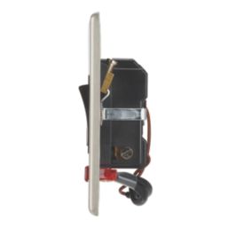 Contactum iConic 13A Switched Fused Spur with Neon Brushed Steel with Black Inserts