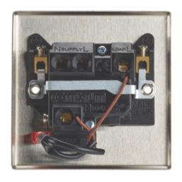 Contactum iConic 13A Switched Fused Spur with Neon Brushed Steel with Black Inserts