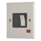 Contactum iConic 13A Switched Fused Spur with Neon Brushed Steel with Black Inserts