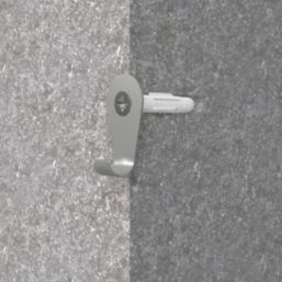 Corefix One Medium Duty Universal Wall Hooks Silver 2 Pack