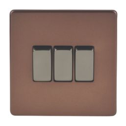 Varilight  10AX 3-Gang 2-Way Light Switch  Mocha