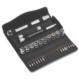 Wera 8100 SC 7 Zyklop Metal 1/2" Drive Ratchet & Socket Set 28 Pcs