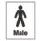 Essentials "Male" Toilet Door Sign 200mm x 150mm
