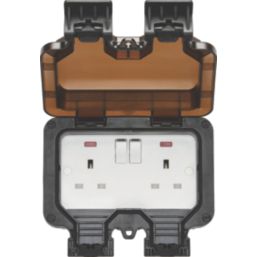 Knightsbridge  IP66 13A 2-Gang DP Weatherproof Outdoor Switched Socket