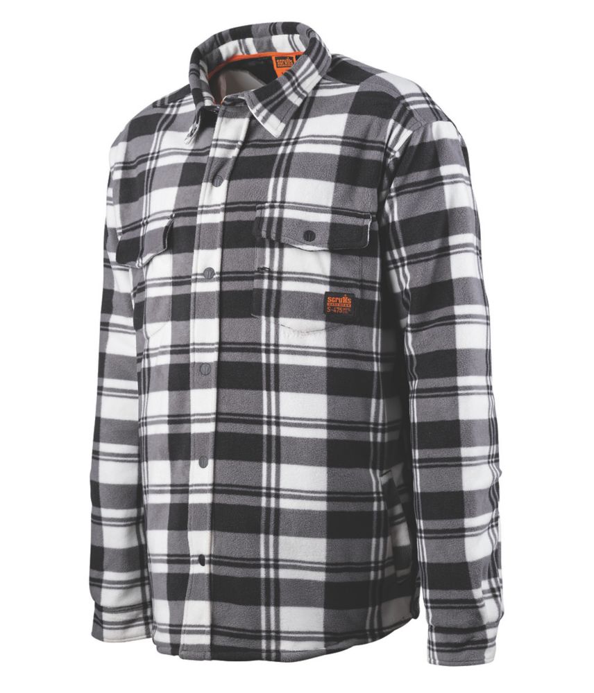 Scruffs Worker Padded Check Shacket Black / White / Grey Medium 42 ...
