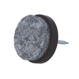 Fix-O-Moll Brown Round Pinned Felt Gliders 24mm x 24mm 16 Pack