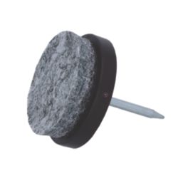 Fix-O-Moll Brown Round Pinned Felt Gliders 24mm x 24mm 16 Pack