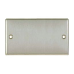 LAP  2-Gang Blanking Plate Brushed Stainless Steel