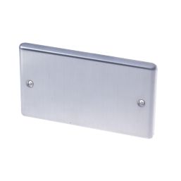 LAP  2-Gang Blanking Plate Brushed Stainless Steel