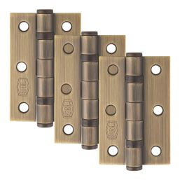 Smith & Locke Blencathra Door Handle, Latch & Hinge Set Antique Brass 6 Pcs