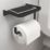 Elland Toilet Roll Holder With Shelf Black