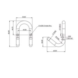 Essentials Double Hook Satin Stainless Steel 86mm