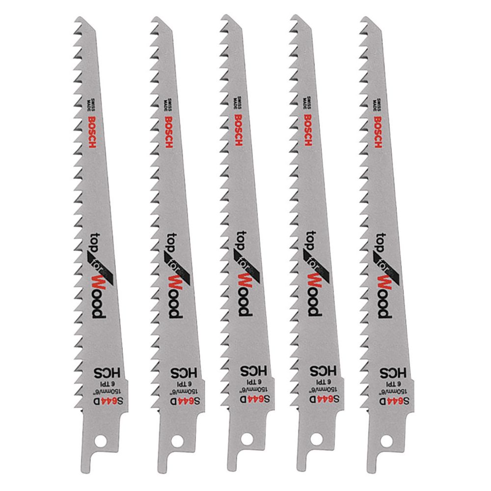 Bosch S644D Construction Wood Reciprocating Saw Blades 150mm 5 Pack