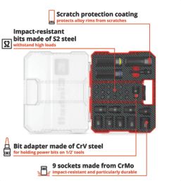 Einhell  Square Shank Impact Socket Set 32 Pieces